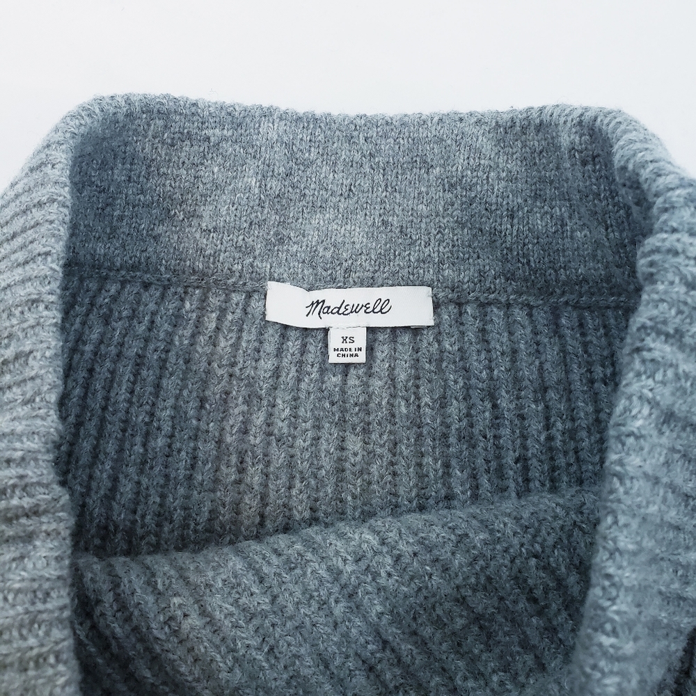 Madewell Woodside Sweater Skirt Grey Merino Wool Stretchy Size XS - Picture 7 of 8